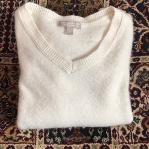 Simple winter white touch of cashmere sweater